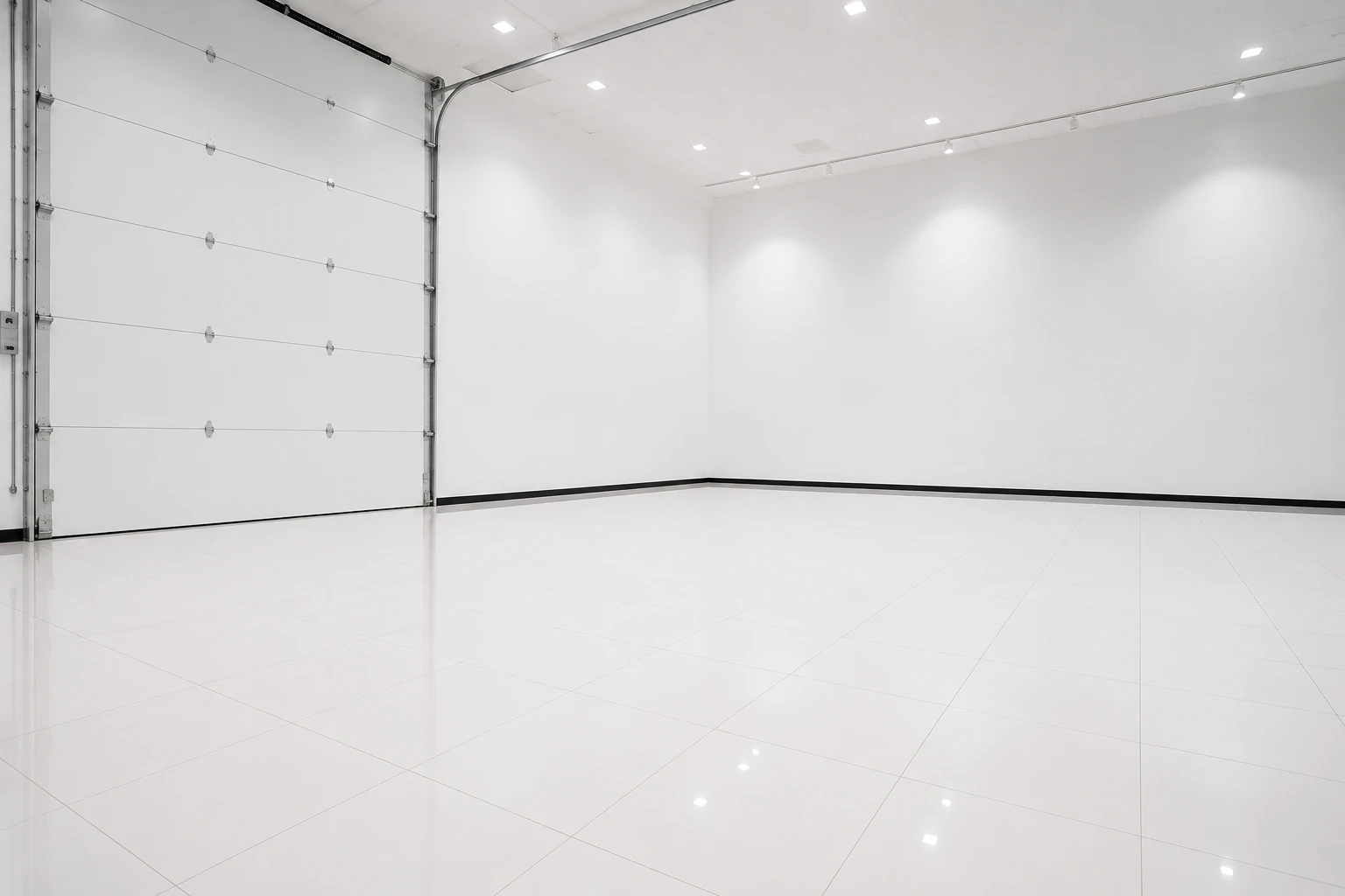 High gloss white studio showroom background option