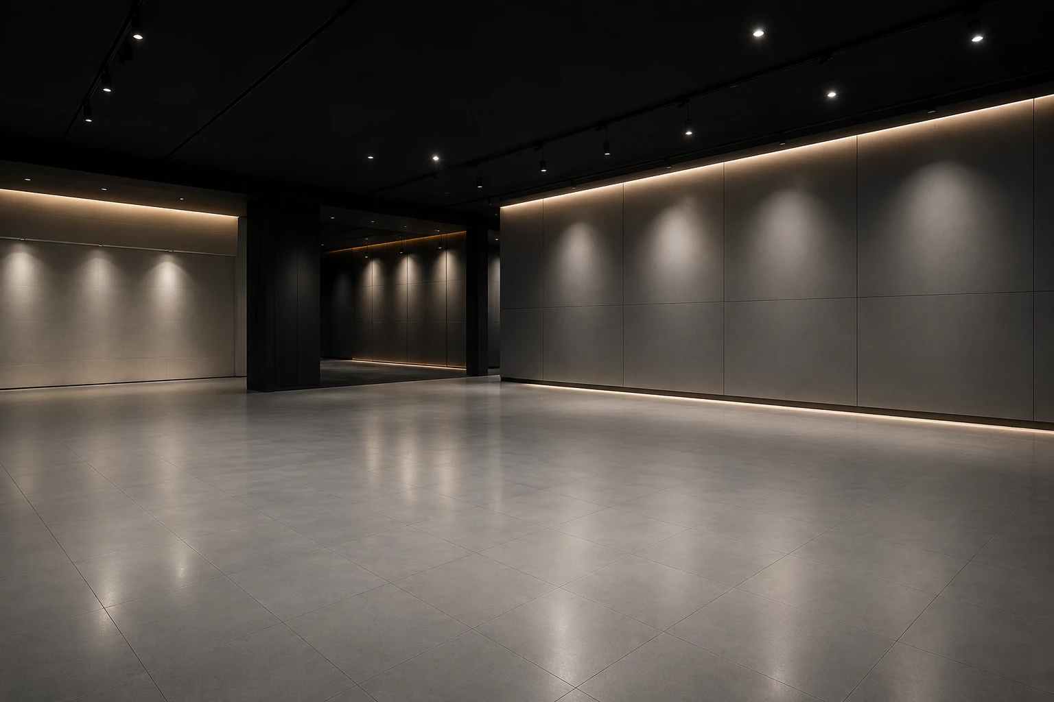 Luxury black ceiling showroom background option